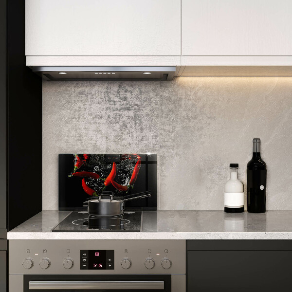 Chopping board Chili peppers in water