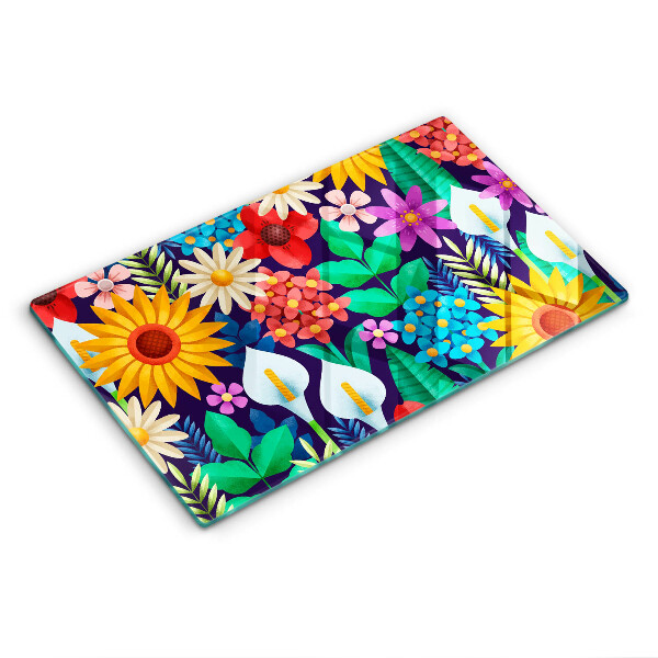 Chopping board Illustration meadow flowers