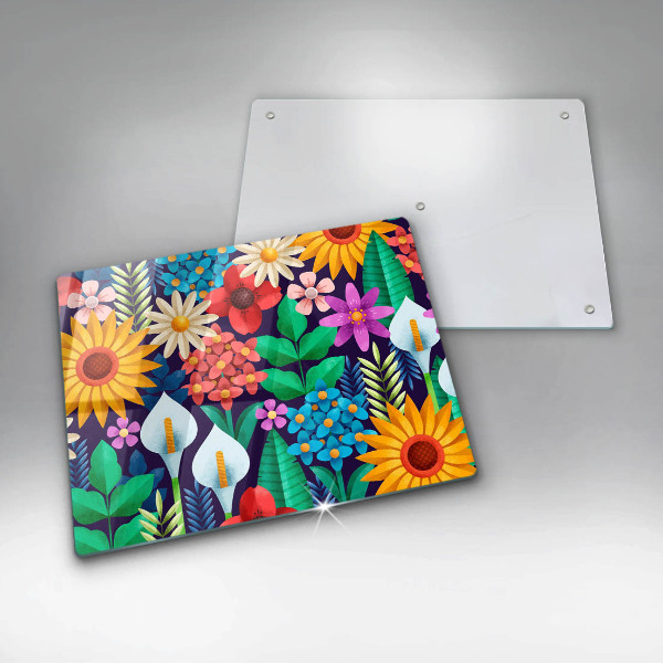Chopping board Illustration meadow flowers