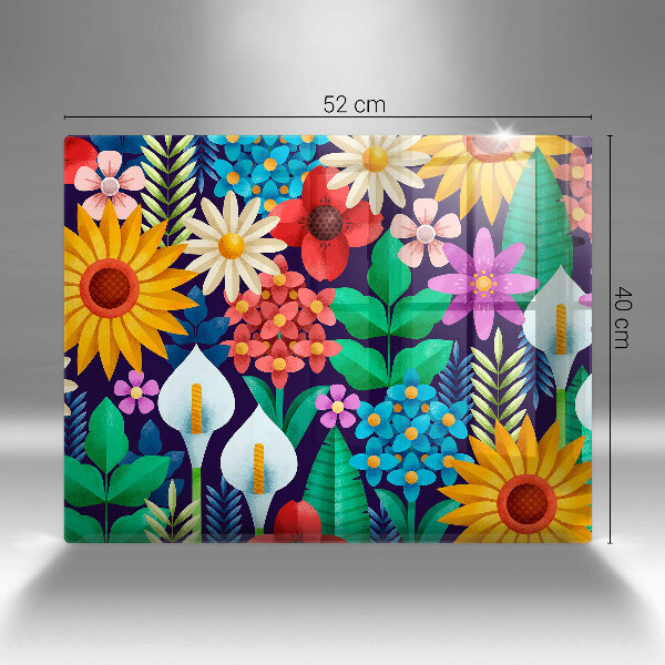 Chopping board Illustration meadow flowers