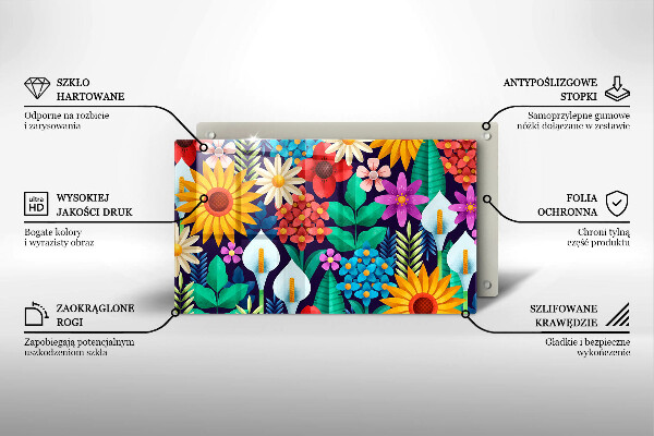 Chopping board Illustration meadow flowers