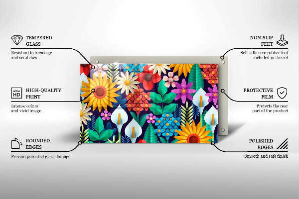 Chopping board Illustration meadow flowers