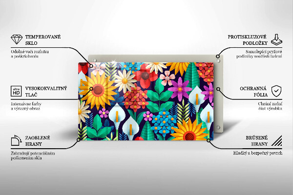 Chopping board Illustration meadow flowers