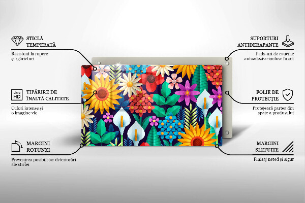 Chopping board Illustration meadow flowers