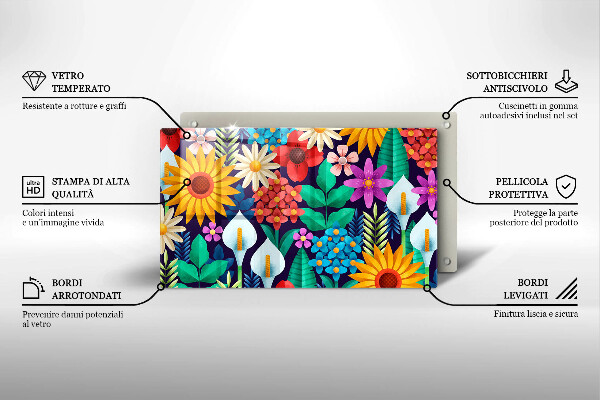 Chopping board Illustration meadow flowers