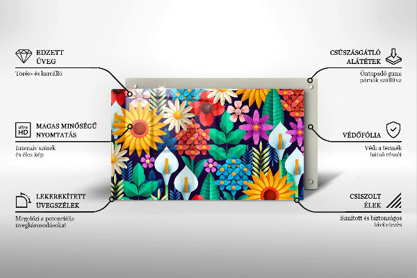 Chopping board Illustration meadow flowers