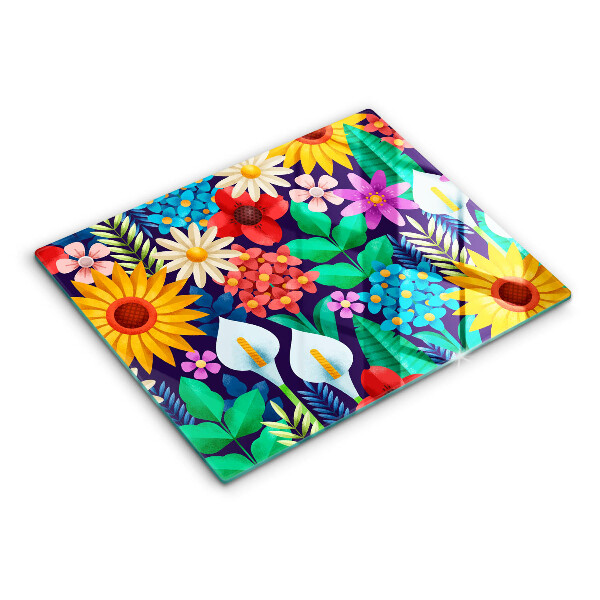 Chopping board Illustration meadow flowers