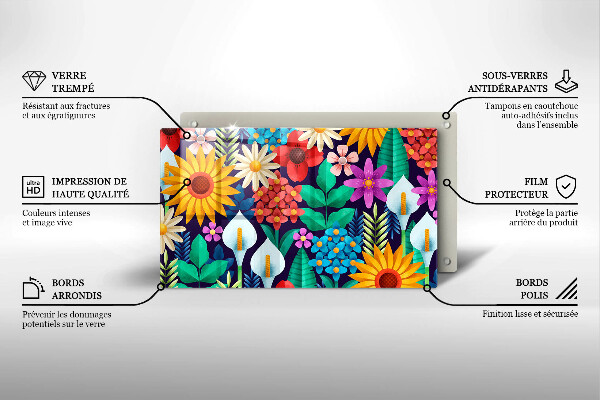 Chopping board Illustration meadow flowers