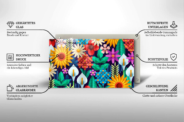 Chopping board Illustration meadow flowers