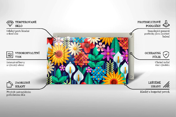 Chopping board Illustration meadow flowers