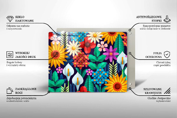 Chopping board Illustration meadow flowers