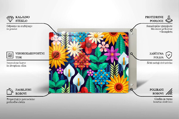 Chopping board Illustration meadow flowers