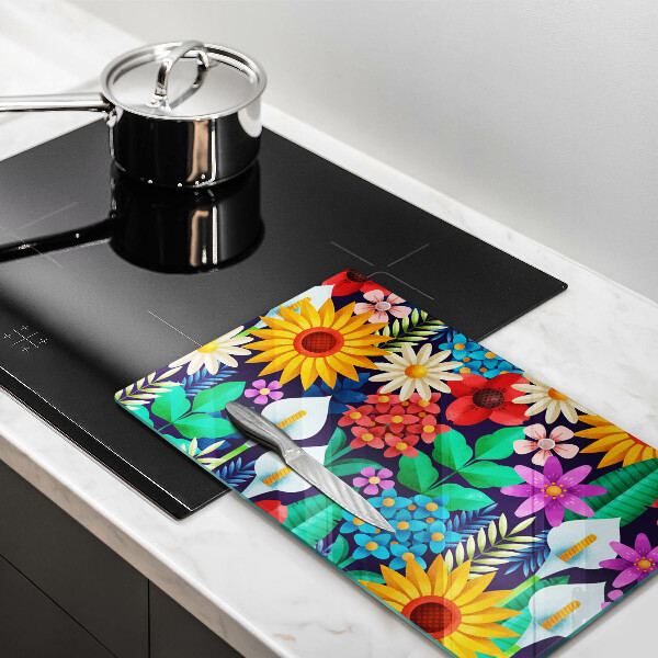 Chopping board Illustration meadow flowers