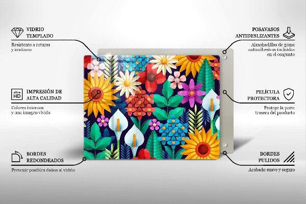 Chopping board Illustration meadow flowers