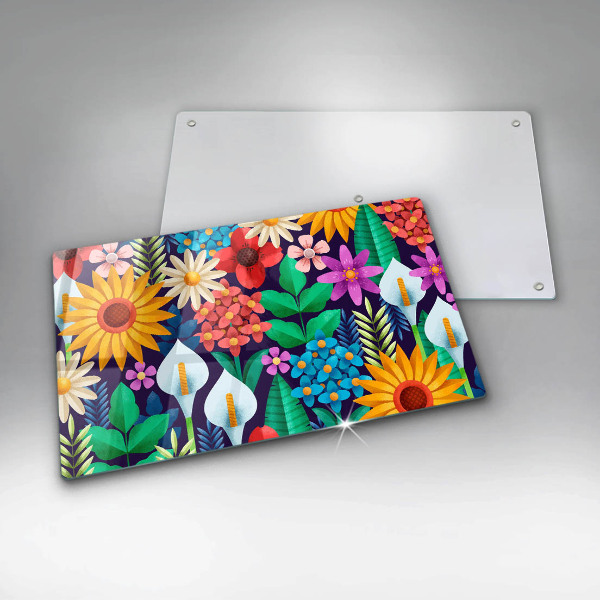 Chopping board Illustration meadow flowers