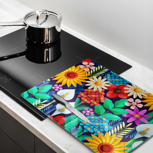 Chopping board Illustration meadow flowers