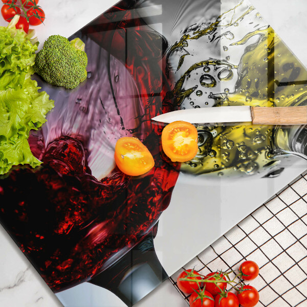 Chopping board Wine glasses