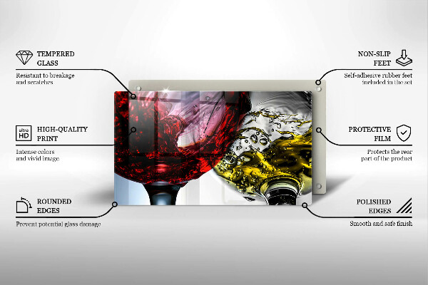 Chopping board Wine glasses