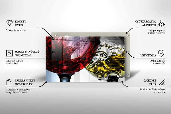 Chopping board Wine glasses