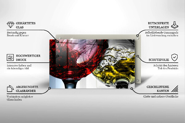 Chopping board Wine glasses