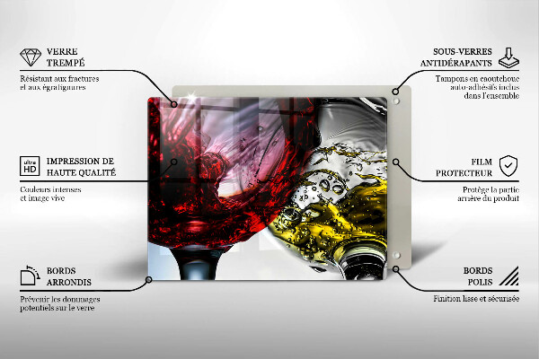 Chopping board Wine glasses