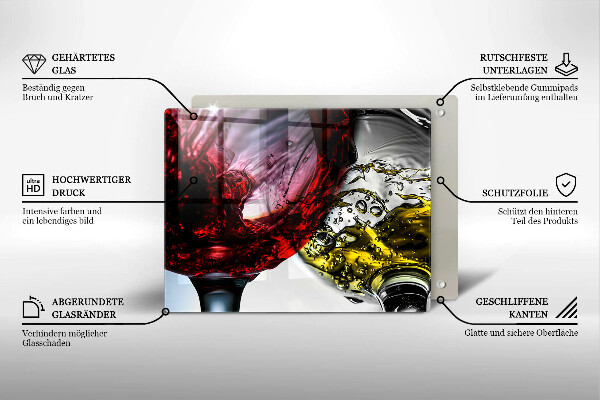 Chopping board Wine glasses