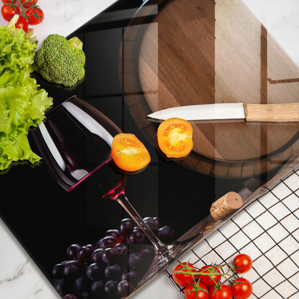 Chopping board A barrel of wine glass