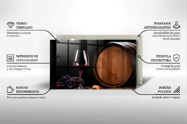Chopping board A barrel of wine glass