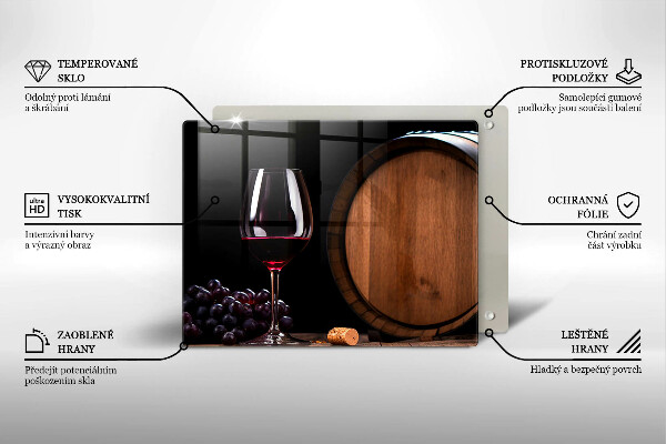 Chopping board A barrel of wine glass