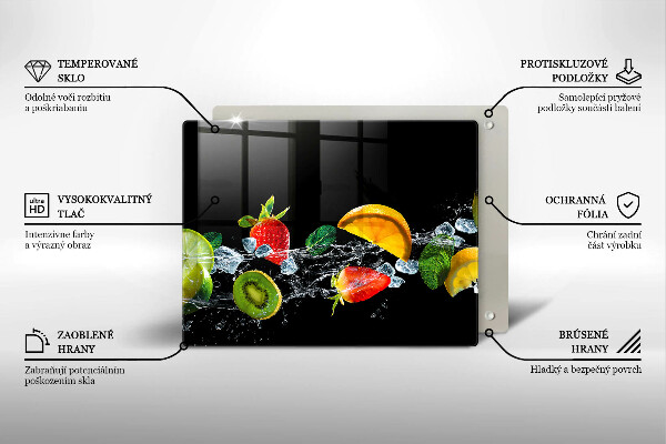 Chopping board Fruits in water