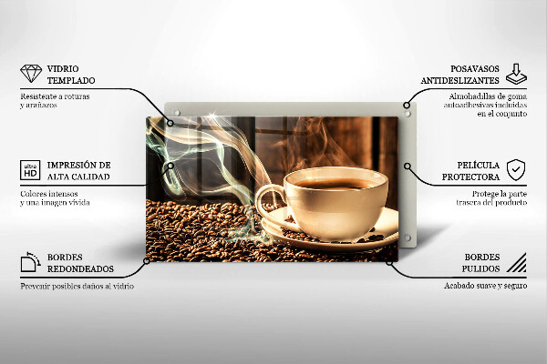 Chopping board Cup and coffee beans