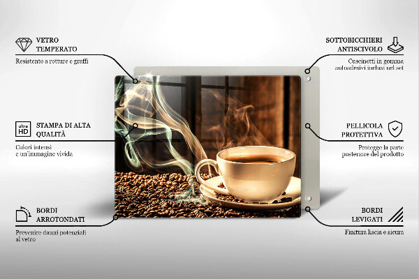 Chopping board Cup and coffee beans