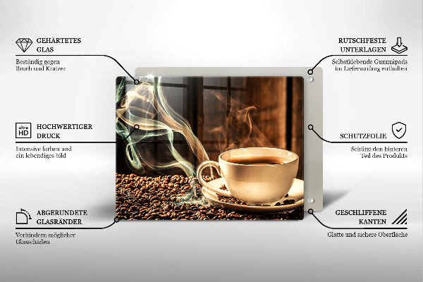 Chopping board Cup and coffee beans