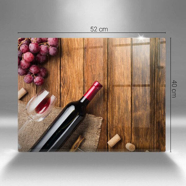 Chopping board A bottle of red wine