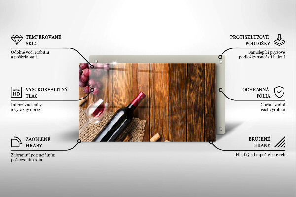 Chopping board A bottle of red wine