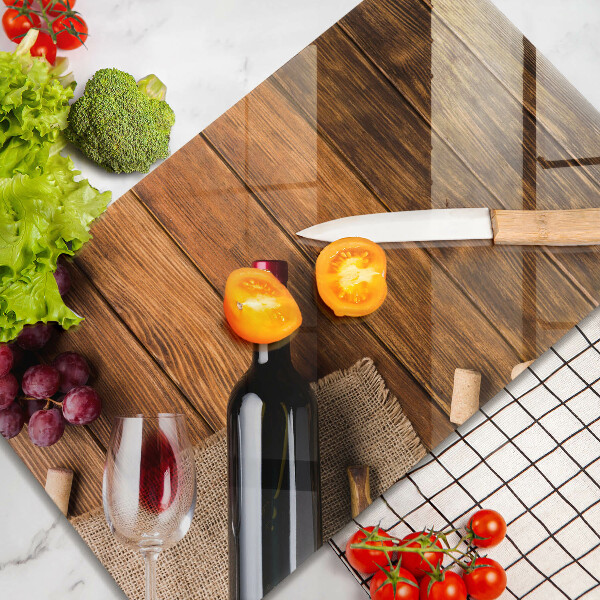 Chopping board A bottle of red wine
