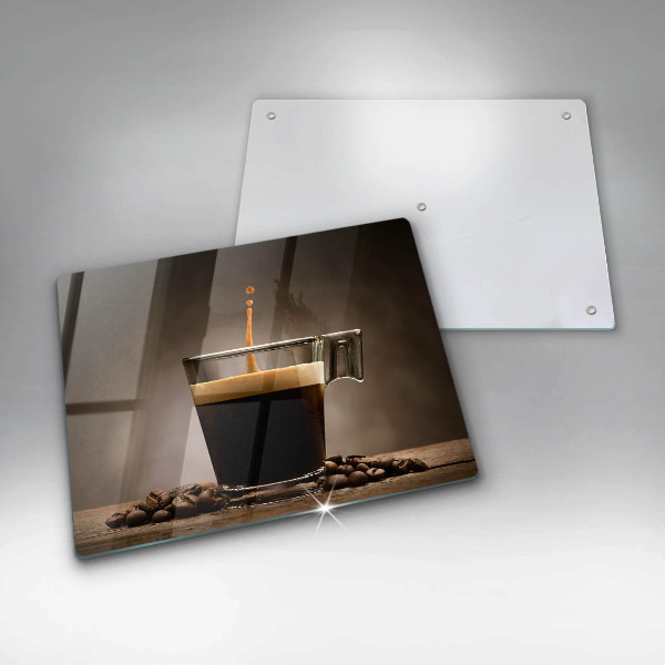 Chopping board Glass and coffee beans