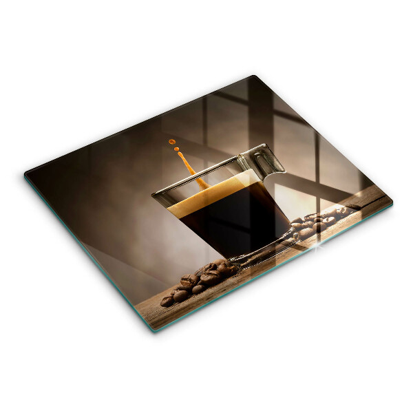 Chopping board Glass and coffee beans
