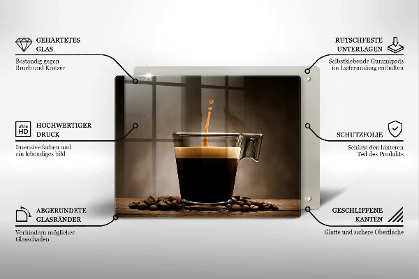 Chopping board Glass and coffee beans