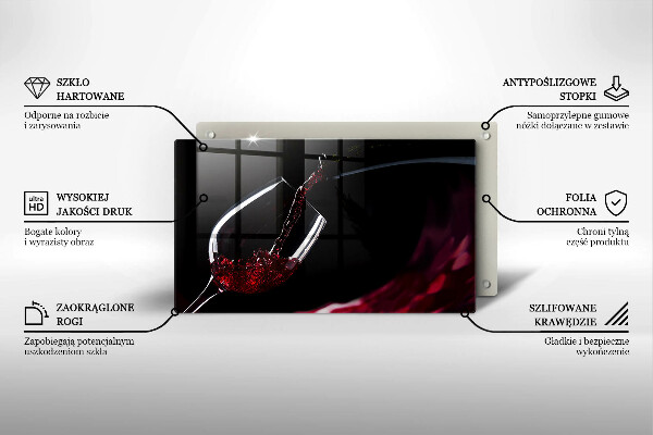 Chopping board Red wine glass