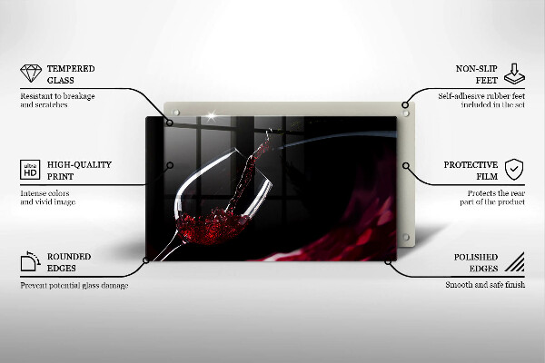 Chopping board Red wine glass