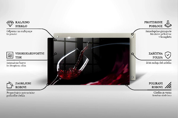 Chopping board Red wine glass