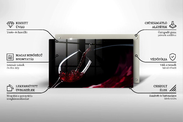 Chopping board Red wine glass