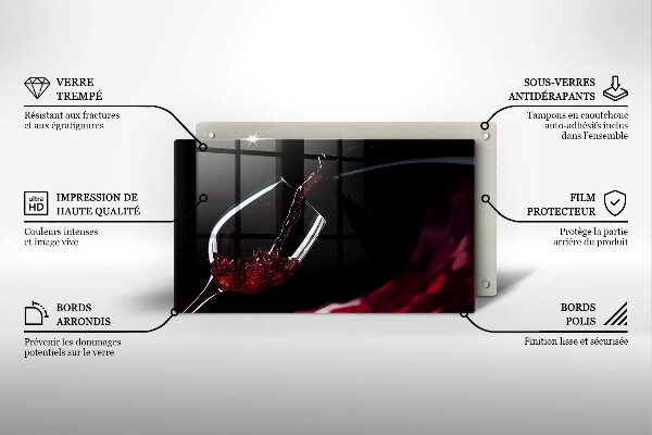 Chopping board Red wine glass