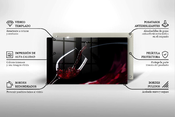 Chopping board Red wine glass