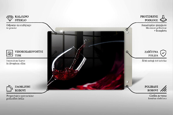 Chopping board Red wine glass