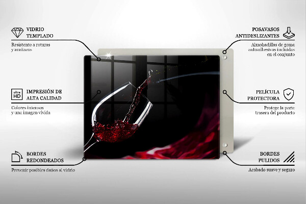 Chopping board Red wine glass