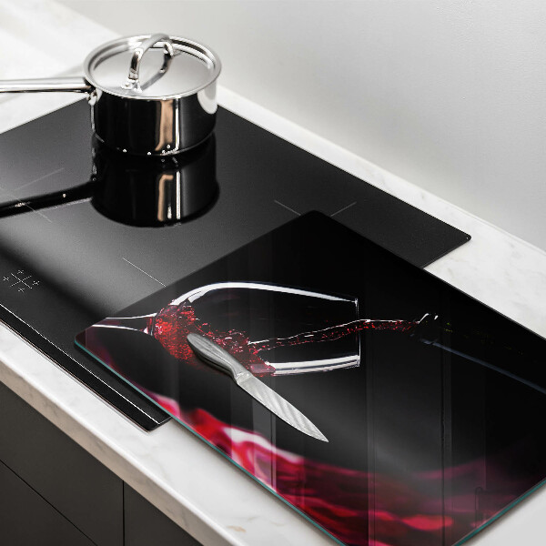 Chopping board Red wine glass