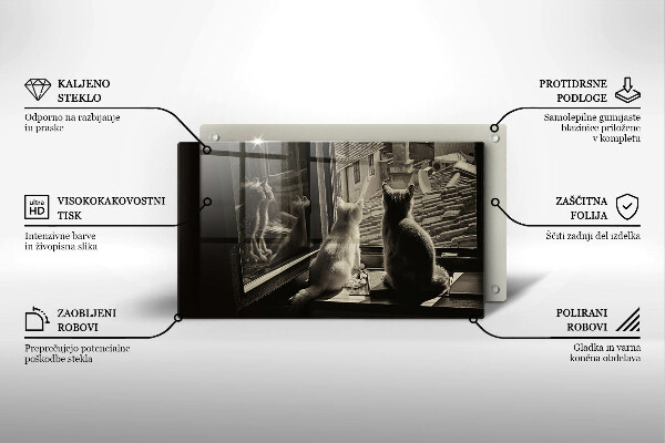 Chopping board Cats city and window