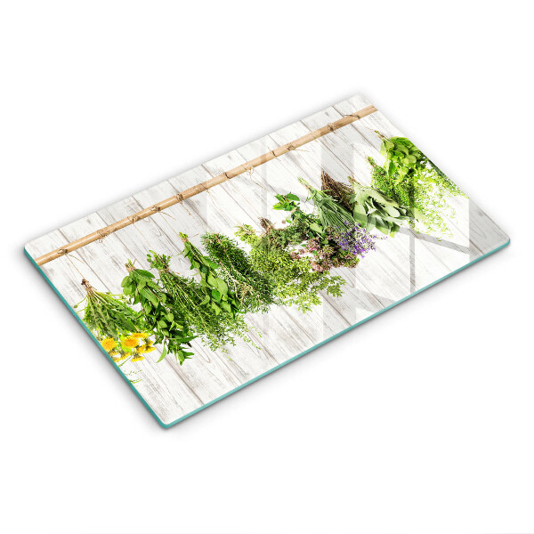 Chopping board Striped herbs and plants